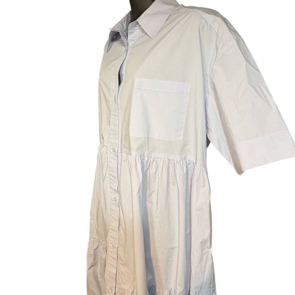 Mable 100% cotton Tiered Shirt Dress blue size medium - Picture 5 of 10